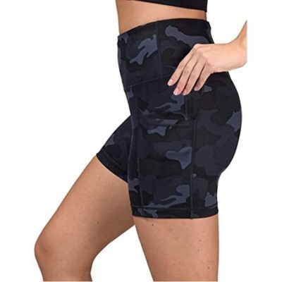 Sets High Waist Yoga Shorts for Women Tummy Control Athletic Workout Running Shorts Tie Dye Yoga Pants with Pockets 02 Navy -...