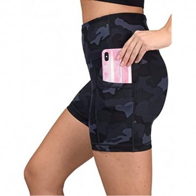 Sets High Waist Yoga Shorts for Women Tummy Control Athletic Workout Running Shorts Tie Dye Yoga Pants with Pockets 02 Navy -...