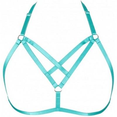 Bras Women's Body Harness Bra cage Punk Gothic Belt Festival Rave Elasticity Soft Photography Dance Apparel - Jade Green - CP...