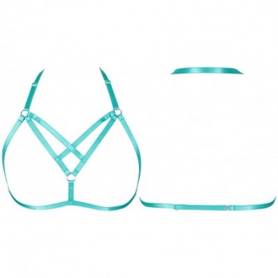 Bras Women's Body Harness Bra cage Punk Gothic Belt Festival Rave Elasticity Soft Photography Dance Apparel - Jade Green - CP...