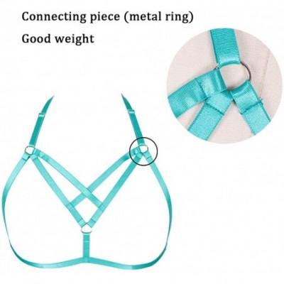 Bras Women's Body Harness Bra cage Punk Gothic Belt Festival Rave Elasticity Soft Photography Dance Apparel - Jade Green - CP...