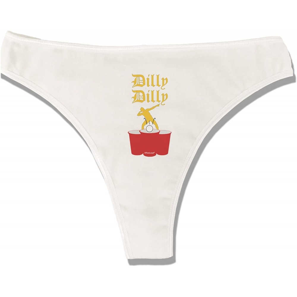 Panties Dilly Dilly Funny Beer Womens Thong Underwear - White - C9180CCY89Y