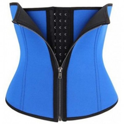 Bustiers & Corsets Waist Training Sweat Belt Waist Trimmer Slimming Female Body Shapewear - Blue - CR19DIDGXGZ