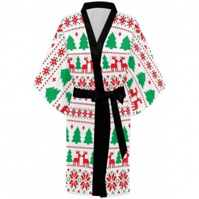 Robes Custom Funny Christmas Women Kimono Robes Beach Cover Up for Parties Wedding (XS-2XL) - Multi 4 - CH194A8KINU