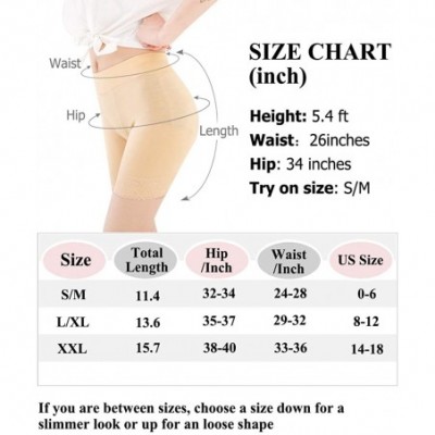 Shapewear Slip Shorts for Women Smooth Seamless Mid Thigh Legging Lace Undershorts Stretch Plus Size for Under Dresses - Nude...