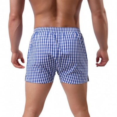 Boxers Men's 100% Cotton Woven Boxers - 3 Pack- Black / Blue / Red - CF18GL4GIN3