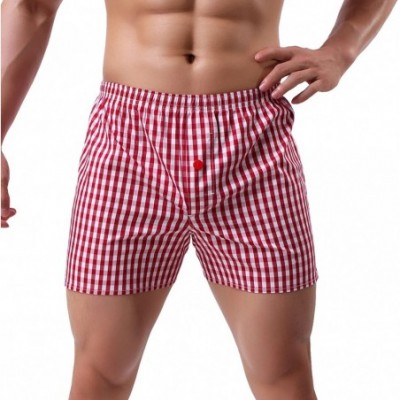 Boxers Men's 100% Cotton Woven Boxers - 3 Pack- Black / Blue / Red - CF18GL4GIN3