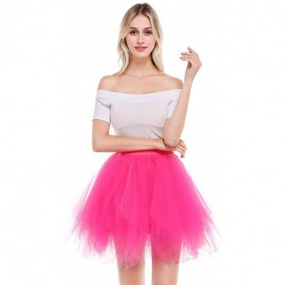 Slips Women's Vintage 1950s Short Tulle Petticoat Ballet Bubble Tutu Puffy Tutu Petticoat Tulle Underskirt - 5 - CZ18K3Q4G48