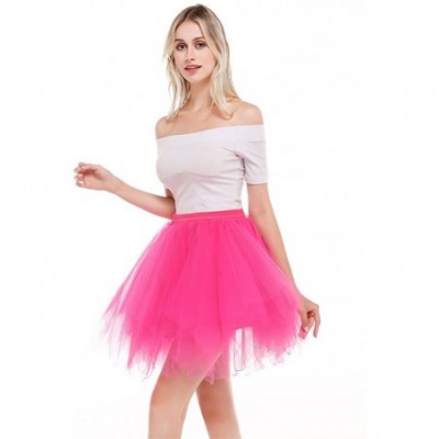 Slips Women's Vintage 1950s Short Tulle Petticoat Ballet Bubble Tutu Puffy Tutu Petticoat Tulle Underskirt - 5 - CZ18K3Q4G48