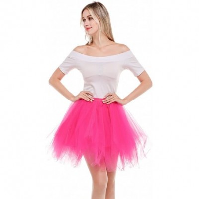 Slips Women's Vintage 1950s Short Tulle Petticoat Ballet Bubble Tutu Puffy Tutu Petticoat Tulle Underskirt - 5 - CZ18K3Q4G48