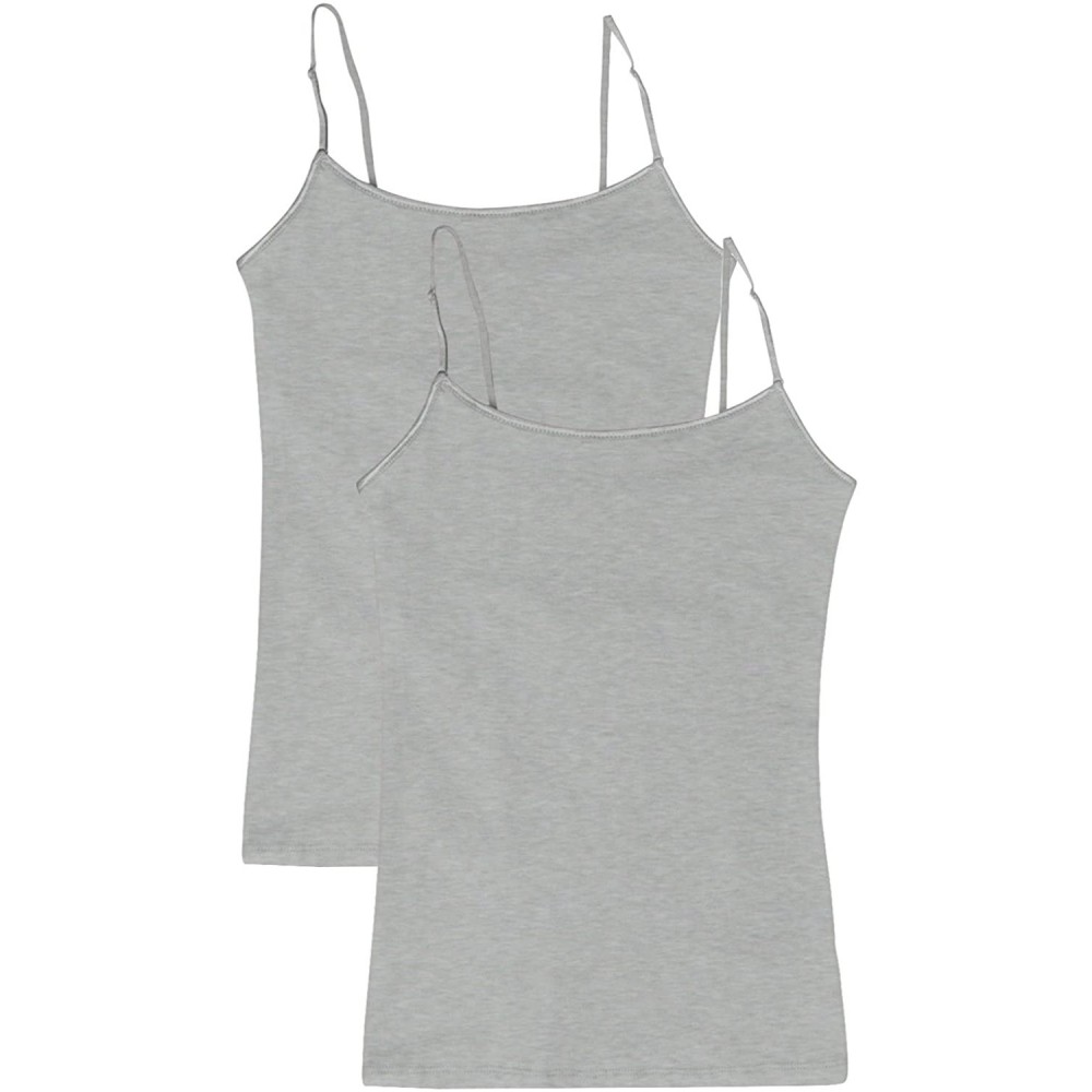 Camisoles & Tanks Women's Camisole Built-in Shelf Bra Adjustable Spaghetti Straps Tank Top Pack - 2 Pk Heather Grey / Heather...