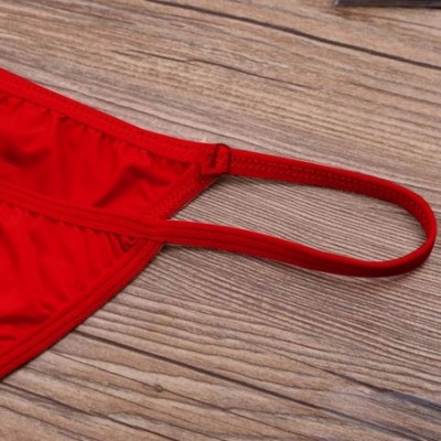 G-Strings & Thongs Men's Sexy G-Strings Erotic Bowknot Thongs Bikini Gay Underwear Nightclub Party - Red - CT18XEYGQ5L