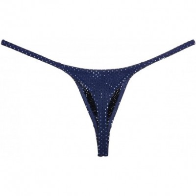 G-Strings & Thongs Men's Breath Hole Thong Bulge Pouch Bikini G-String Underwear T-Back Male Micro T-Back Thongs - Dark Blue ...