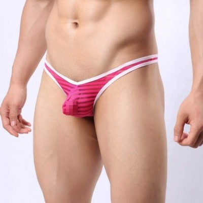 Briefs Mens See Through Underwear Sexy Bulge Pouch Bikini Thong Stretch Panties - 3-pack Mix(tmb) - C1193QD940N