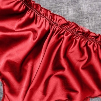 Panties Silk Panties for Women Sexy Bowknot Satin Shorts Ultra Comfort Soft Pajamas Underwear Sleepwear- Plus Size- S-3Xl - R...