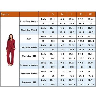 Sets Women Autumn Winter Soft Cotton Pajama Sets Long Sleeve Casual Sleepwear Girl Homewear Lounge Pyjamas - Red - C7193WD8WGG