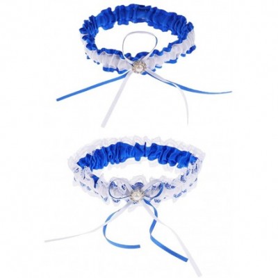 Garters & Garter Belts Garter Tie Souvenir Pulled Rhinestone Feather for Party - Navy Blue - CF19CSTTHEX