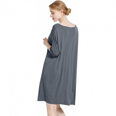 Nightgowns & Sleepshirts Women's Nightdresses Nightshirts Dressing Gown- Nightwear Pyjamas- Lingerie Sleepwear - Gray - C6199...