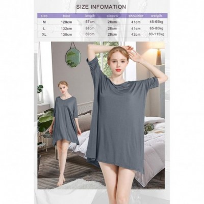 Nightgowns & Sleepshirts Women's Nightdresses Nightshirts Dressing Gown- Nightwear Pyjamas- Lingerie Sleepwear - Gray - C6199...