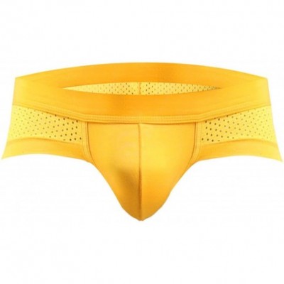 Briefs Men Sexy Cotton Underwear Shorts Underpants Soft Briefs New Boxershorts Homme Male Panties Bokserki - Yellow - CF19E79...