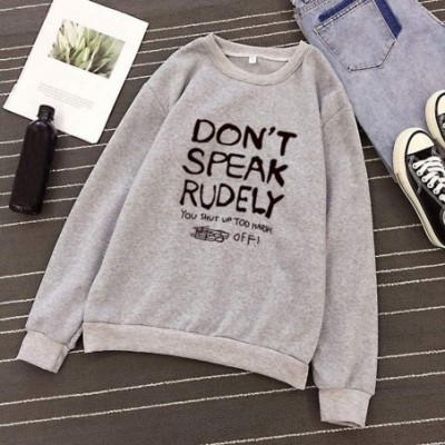 Tops Unisex Men Women Casual Long Sleeve O-Neck Tops Printed Sweatshirt Pullover - Gray - CU18WWMMYOA