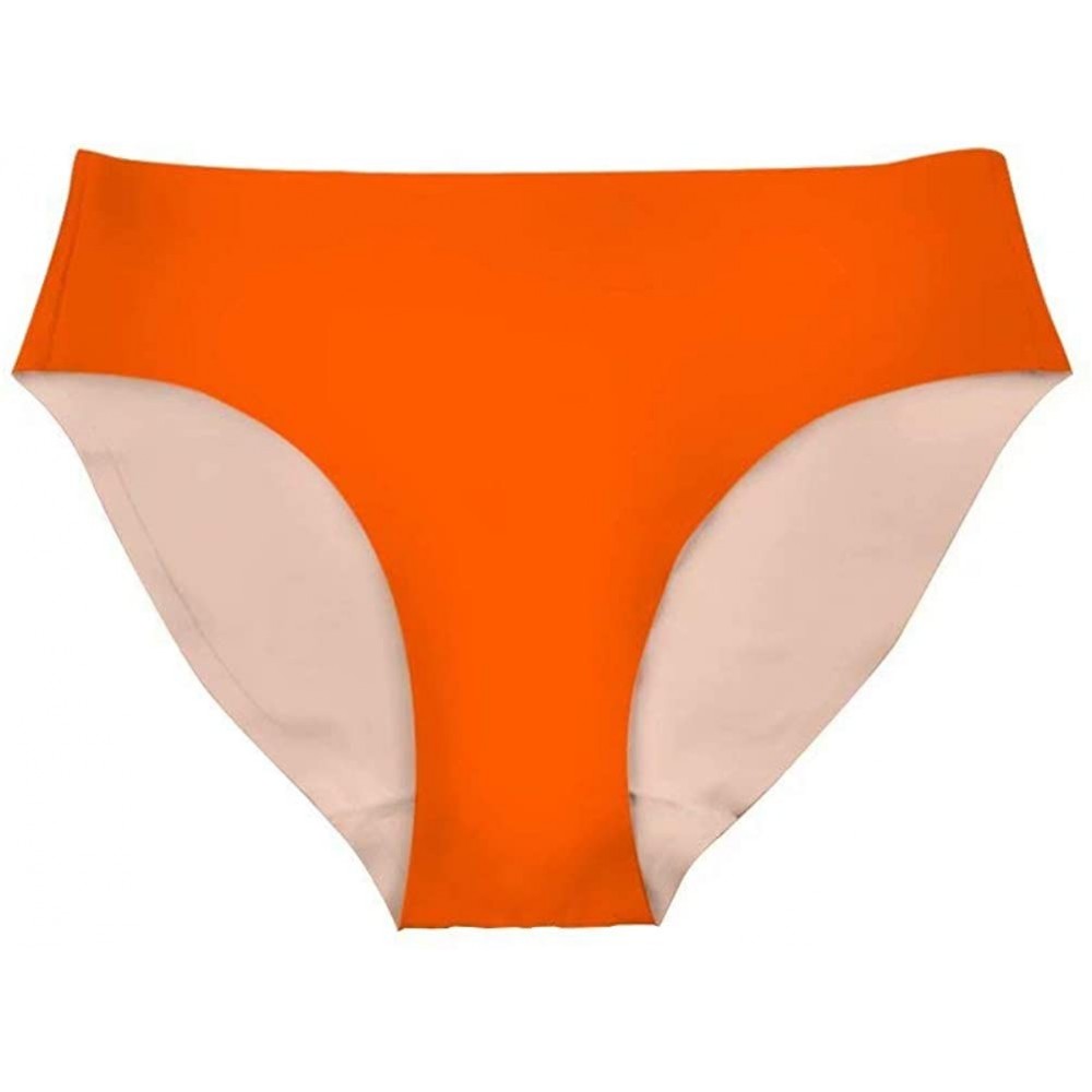 Panties Women's Breathable Hipster Underwear Brief Cool Strech Comfortable Bikini Panty - Orange - CQ18SWKSKHA