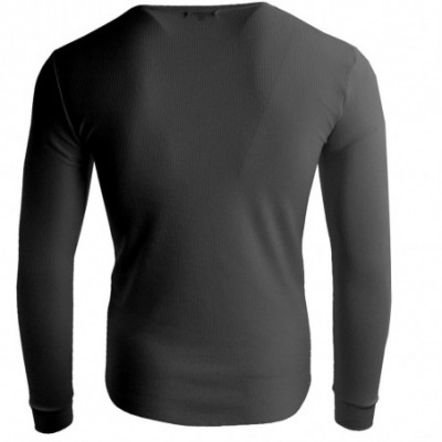 Thermal Underwear Thermal Fit Long Sleeve Waffle Lightweight T-Shirt Round Neck Slim Fit Soft Cotton Layer Shirt 1 2 3 or 6 P...