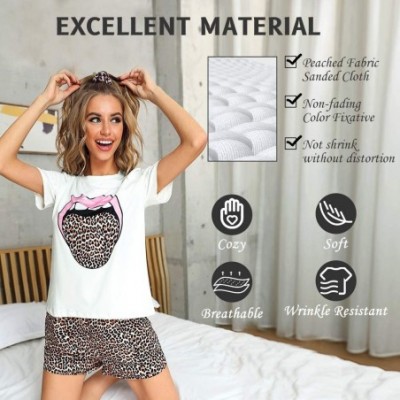 Bottoms Pajamas for Women Cartoon Print Sleepwear Pj Sets Top Shorts Nightwear - Egg - C619DNYL28C