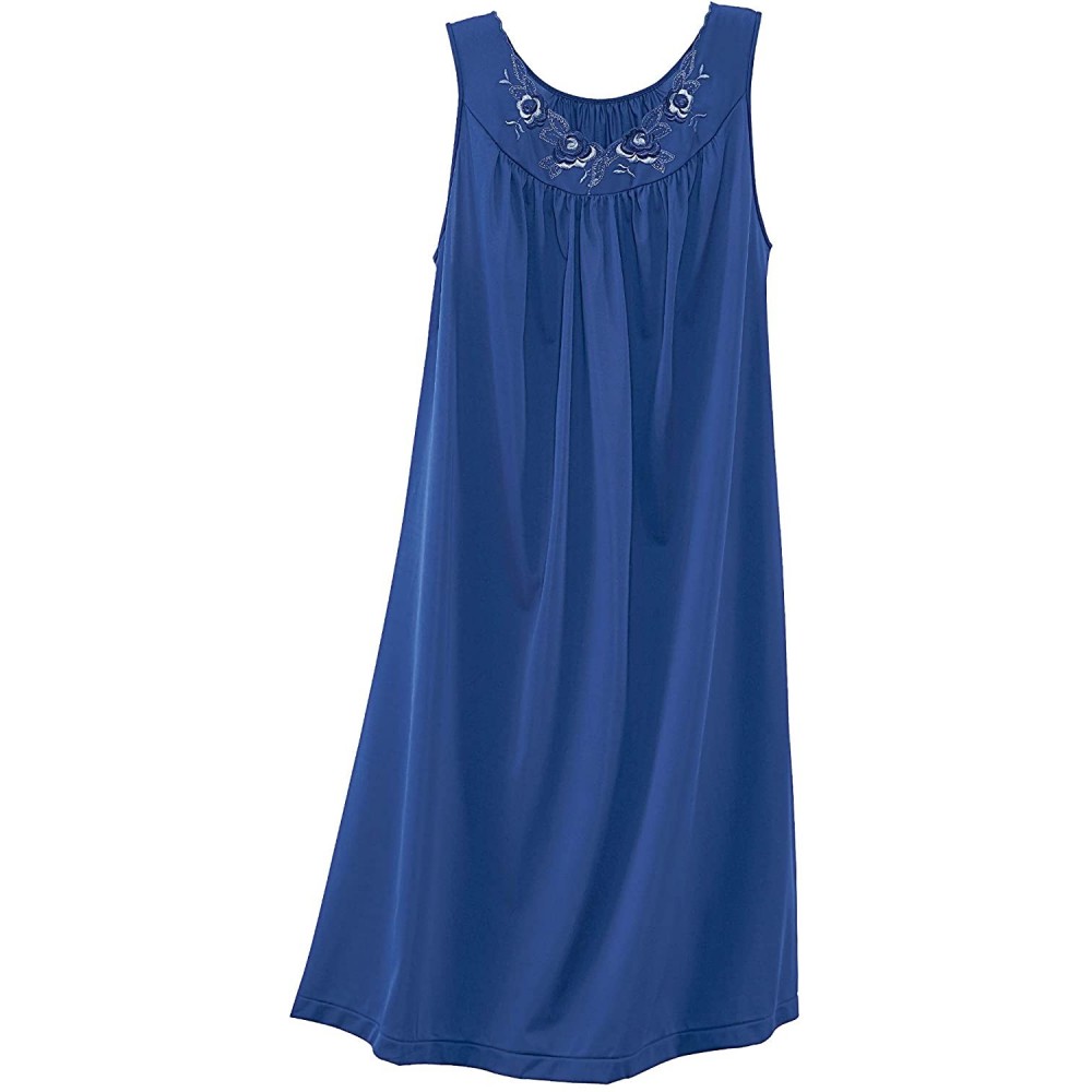 Nightgowns & Sleepshirts Petals Sleeveless Gown- Navy- 3X - CW12K3SNKYD