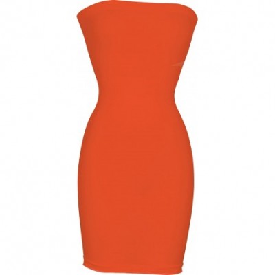 Shapewear Seamless Smoother Tube Slip Dress - Neon-orange - C111JGT5P8F