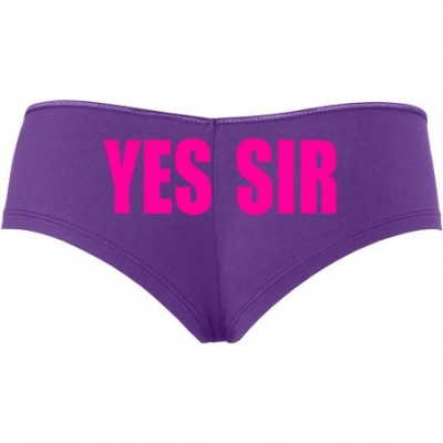 Panties Yes Sir Master Daddy DDLG Purple Boyshort for Daddys Little Slut - Hot Pink - CB18SUZZAA8