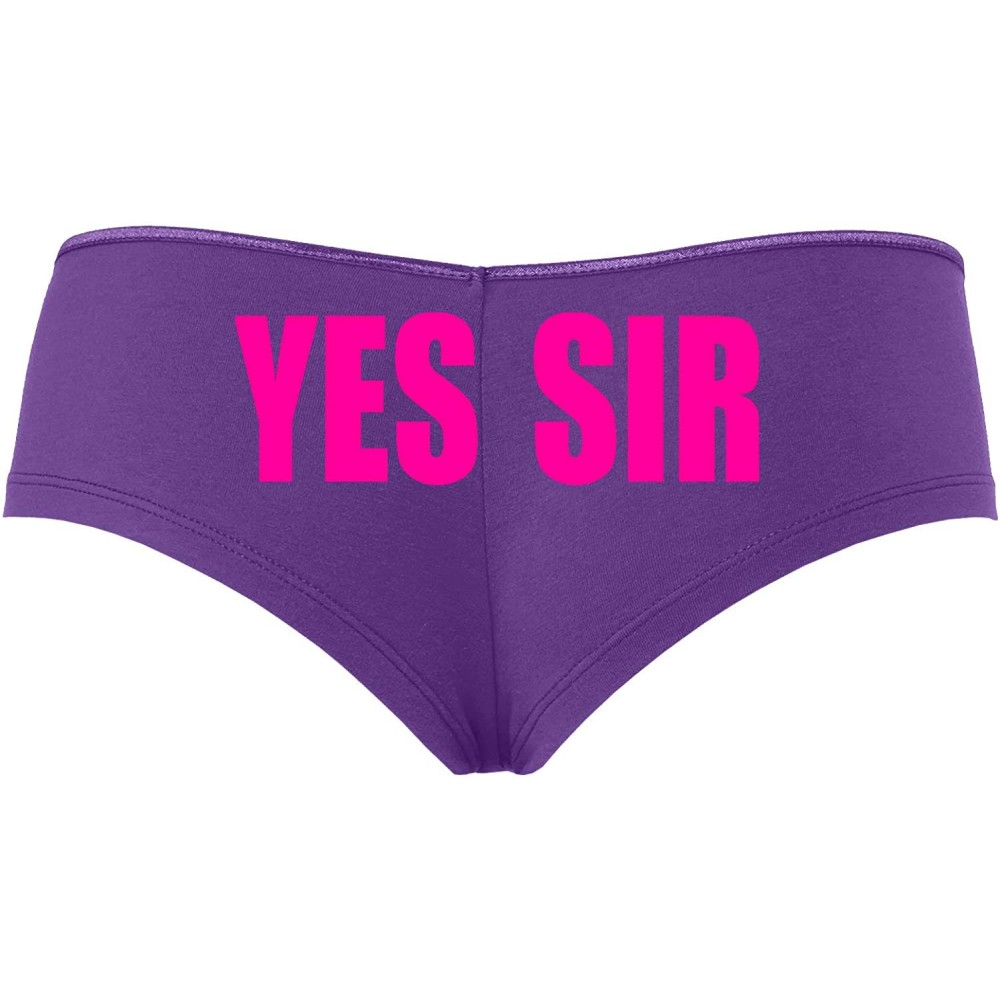 Panties Yes Sir Master Daddy DDLG Purple Boyshort for Daddys Little Slut - Hot Pink - CB18SUZZAA8