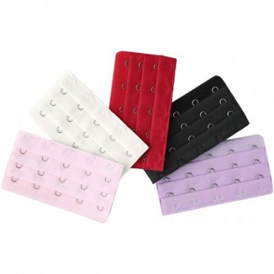 Accessories 5pcs Multicolor Cotton Blends 3 x 5 Hooks Bra Strap Extension Buckle - CQ11H083FIB