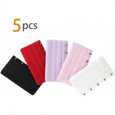 Accessories 5pcs Multicolor Cotton Blends 3 x 5 Hooks Bra Strap Extension Buckle - CQ11H083FIB