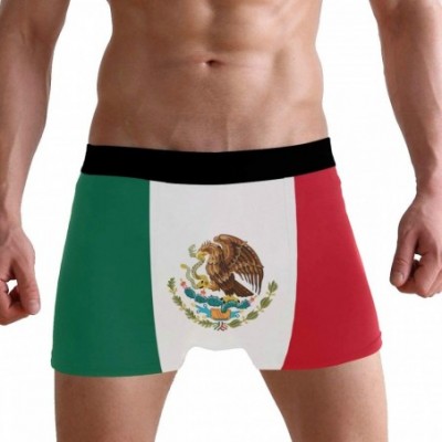 G-Strings & Thongs Breathable Boxer Brief Underwear Mens Boys Mexico Flag - Black - C218YZ9GLHG