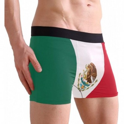 G-Strings & Thongs Breathable Boxer Brief Underwear Mens Boys Mexico Flag - Black - C218YZ9GLHG