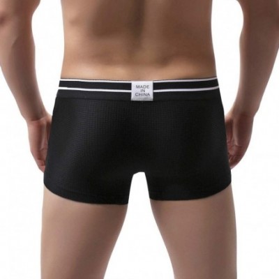 Boxer Briefs Mens Boxer Briefs Underwear Letter Breathable Cotton Knickers Briefs Shorts Bulge Pouch Underpants - Black - CV1...