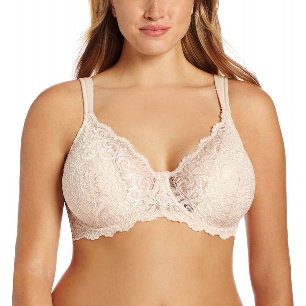 Bras Women's Plus-Size Padded Lace Underwire Bra - Nude - C51180839KJ