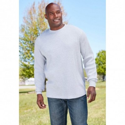 Thermal Underwear Men's Big & Tall Waffle-Knit Thermal Crewneck Tee Long Underwear Top - Heather Brown (0802) - C518TGERM78