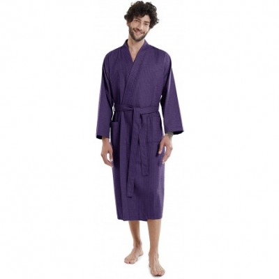 Robes Women's Waffle Robe Lightweight Kimono Unisex Spa Robes Cotton Bathrobes for Hotel Hot Tube- Mid Calf Length Loungewear...