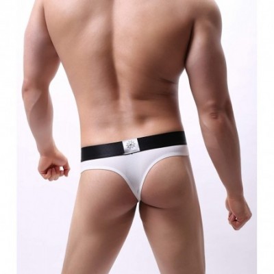 G-Strings & Thongs Newly Arrived G-Strings Men's Fashion Elastic Waistband Thong Underwear - White - CP18U5U8ZSM