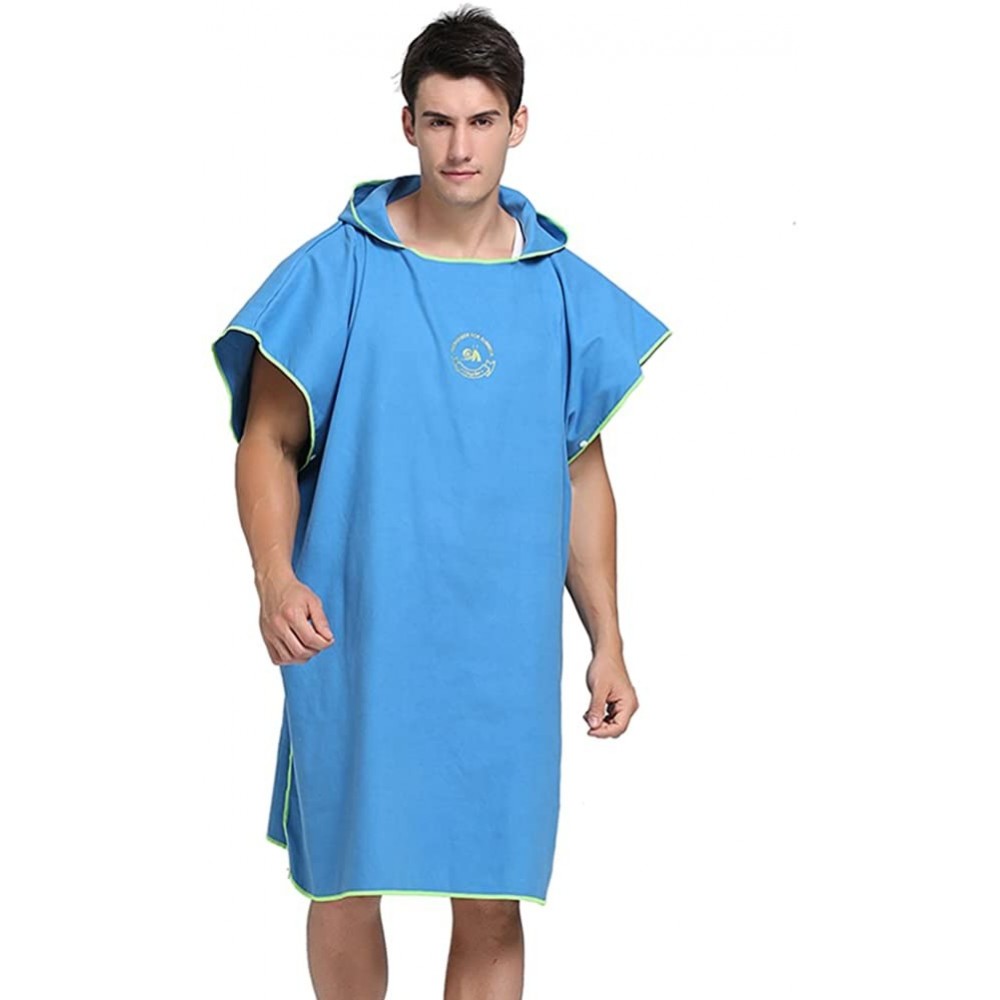 Robes Hooded Bathrobe Towel for Adults Women Mens 8 Pure Colors Optional Swim Towels Poncho Quick Dry Beach Changing Robe- St...