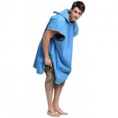 Robes Hooded Bathrobe Towel for Adults Women Mens 8 Pure Colors Optional Swim Towels Poncho Quick Dry Beach Changing Robe- St...