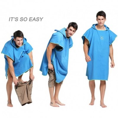 Robes Hooded Bathrobe Towel for Adults Women Mens 8 Pure Colors Optional Swim Towels Poncho Quick Dry Beach Changing Robe- St...