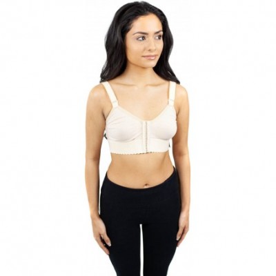 Bras Front Closure Bra Post Surgery Compression Bra Bralette Wirefree Bra (S30) - Beige - C218E3MN732