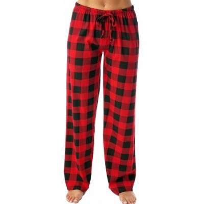 Bottoms Women Buffalo Plaid Pajama Pants Sleepwear - Red Black Buffalo Plaid - C418DCMW468