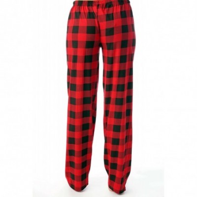 Bottoms Women Buffalo Plaid Pajama Pants Sleepwear - Red Black Buffalo Plaid - C418DCMW468