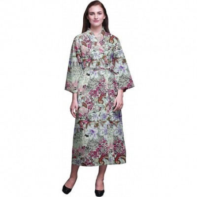 Robes Printed Crossover Robes Bridesmaid Getting Ready Shirt Dresses Bathrobes for Women - Pink - CY18T03HIUZ