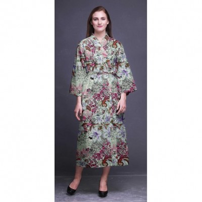 Robes Printed Crossover Robes Bridesmaid Getting Ready Shirt Dresses Bathrobes for Women - Pink - CY18T03HIUZ