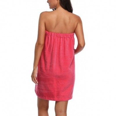 Robes Lightweight Cotton Spa/Bath Wrap with Adjustable Closure For Women - Hot Pink - C7190MEXY55